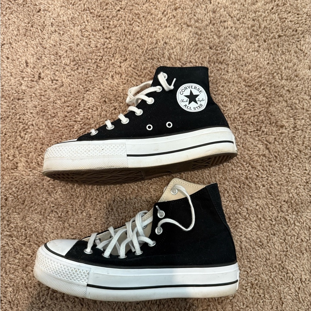 Platform Converse Black High-Top Sneakers